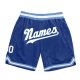 Men's Custom Royal Light Blue-White Authentic Throwback Basketball Shorts